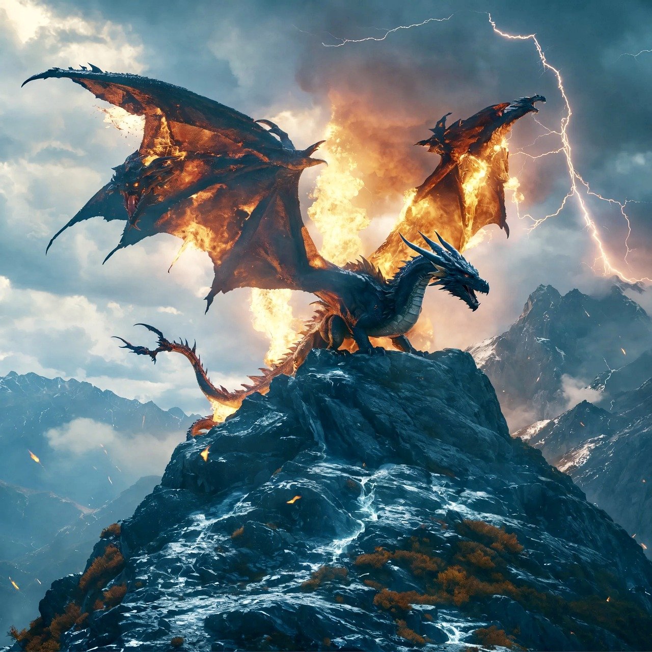 Dragon on a mountain